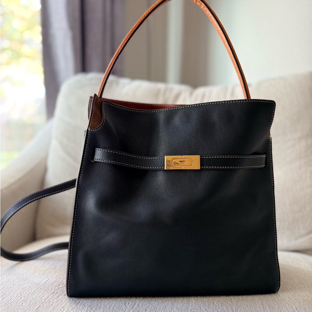 Tory Burch Black and Brown Shoulder Bag